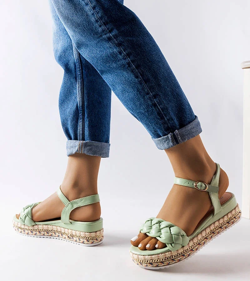 Zelené sandále na platforme Katrin