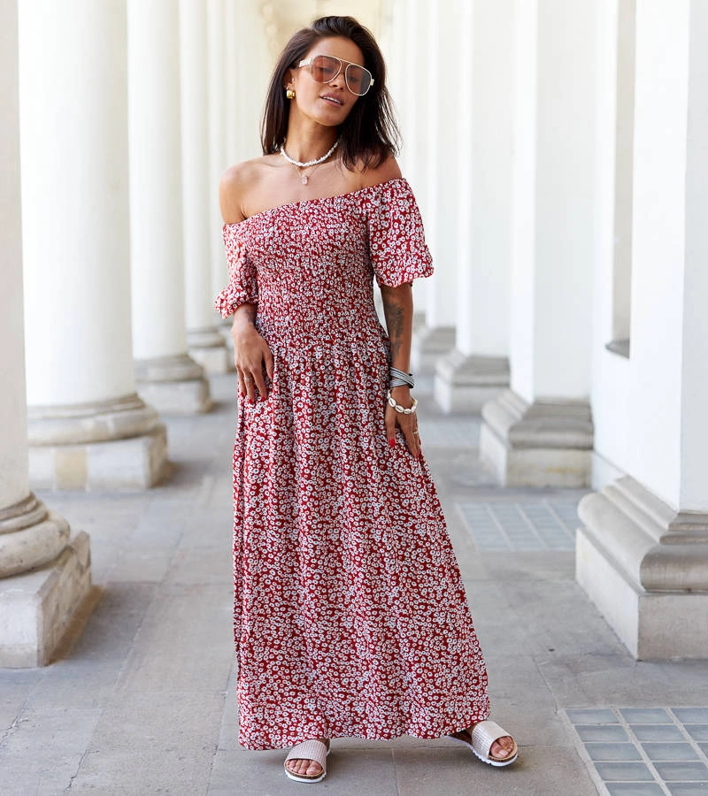 Červené kvetinové šaty od Lioba