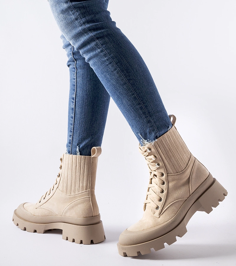 Beige čižmy z ekokože Orson