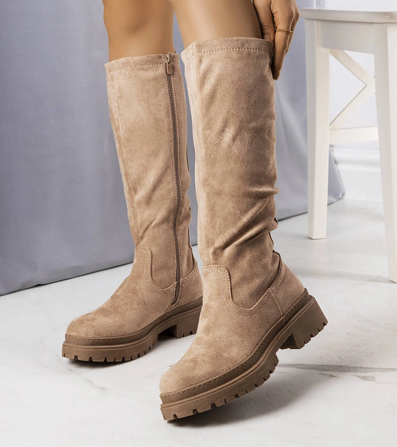 Béžové zateplené čižmy Dementi