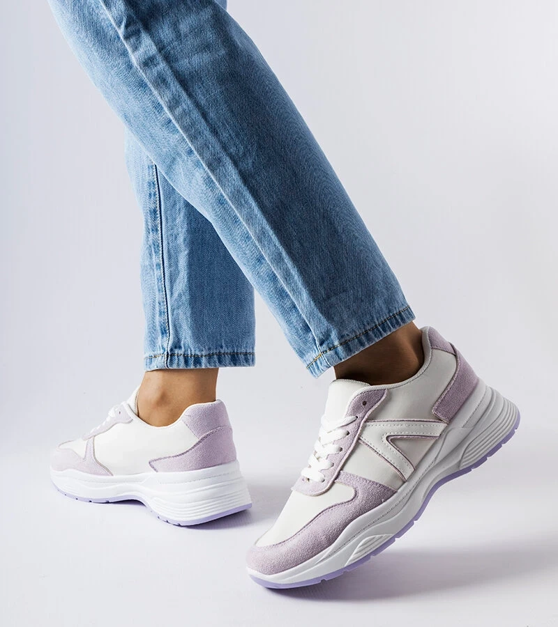 Biele-fialové športové tenisky Tornano