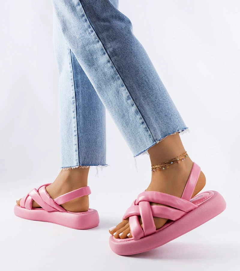 Ružové žabky na platforme Primeau