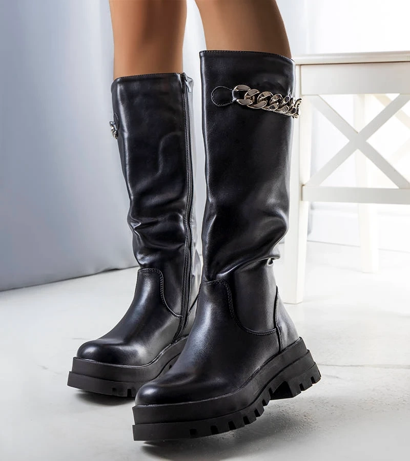 Čierne zateplené čižmy Galina