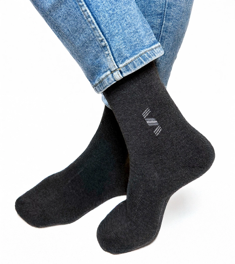 Čierno-biele teplé ponožky Sella