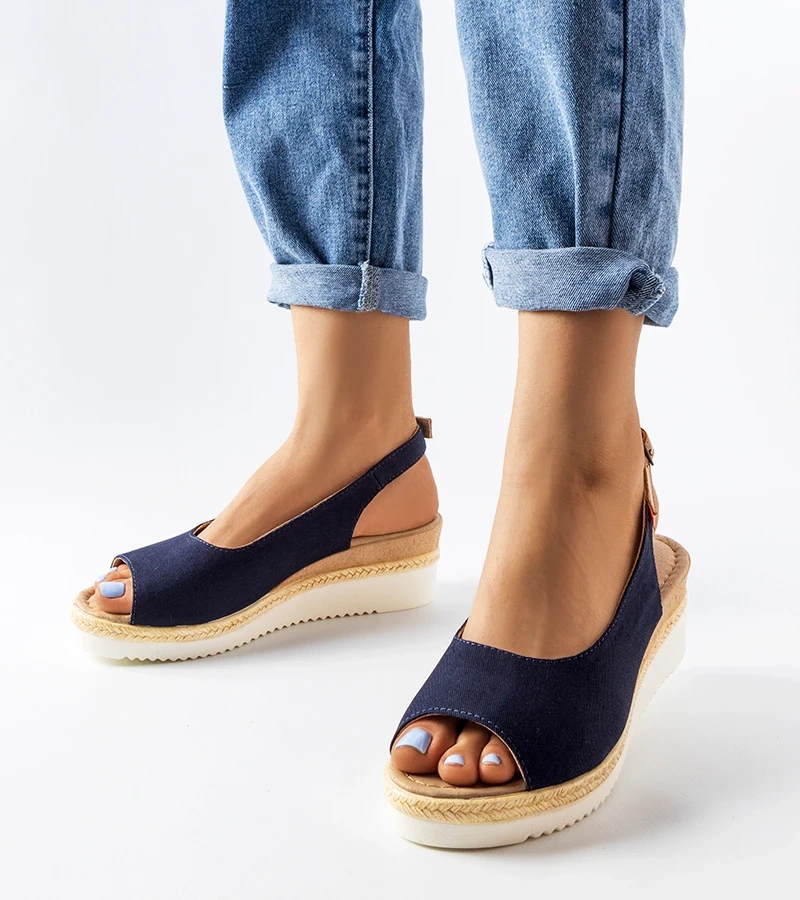 Námornícky modré sandále na platforme Big Star JJ276046