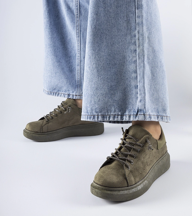 Zelené tenisky na platforme Cipriano