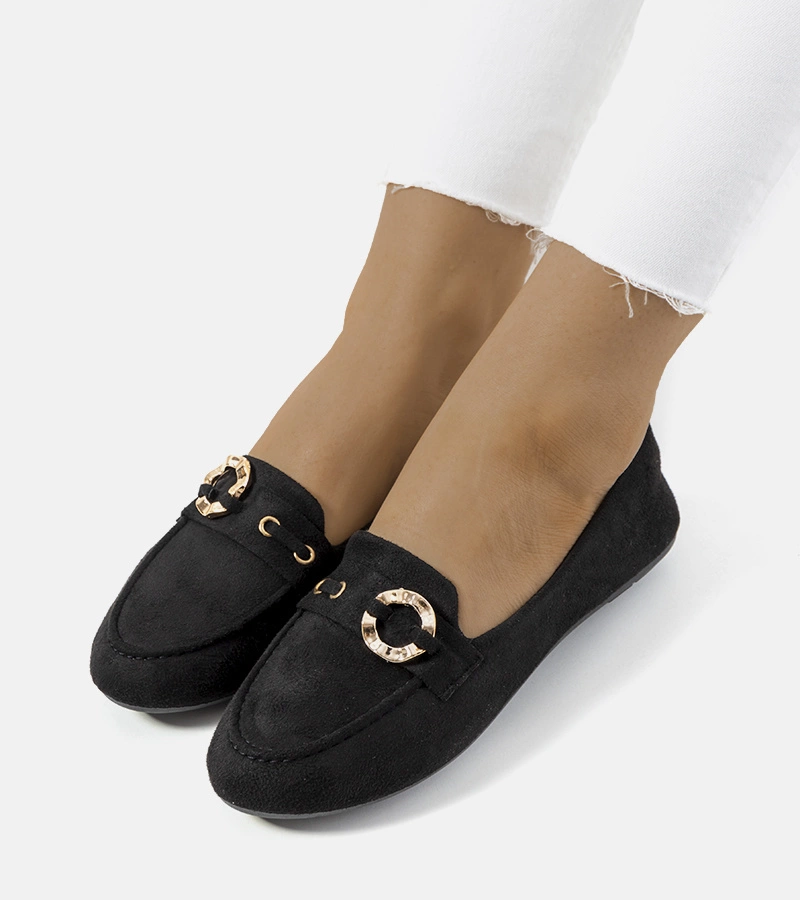 Čierne dámske mokasíny Leila