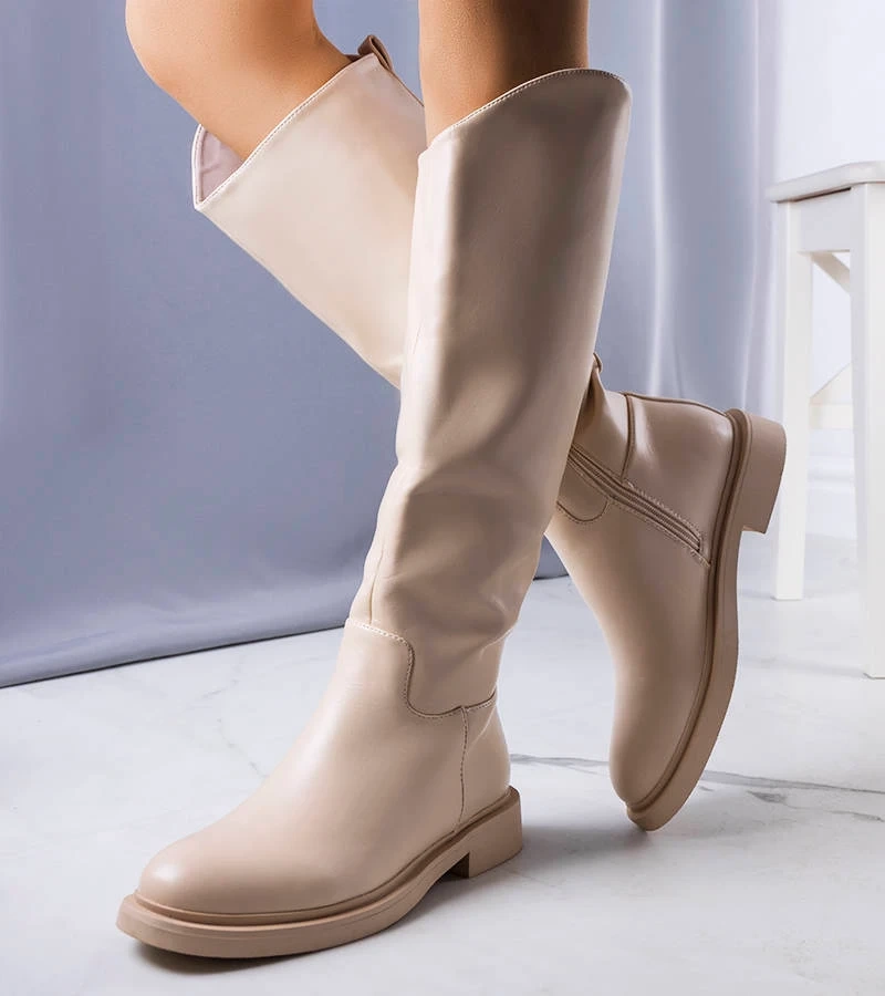 Béžové zateplené čižmy Prinio