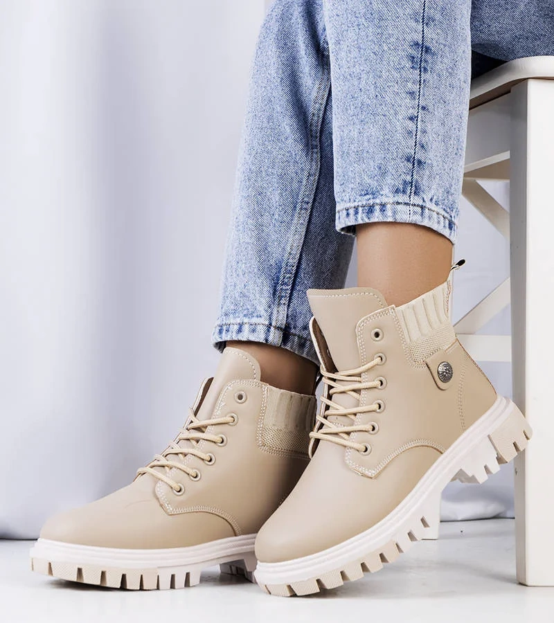 Dámske béžové traperské topánky Odell