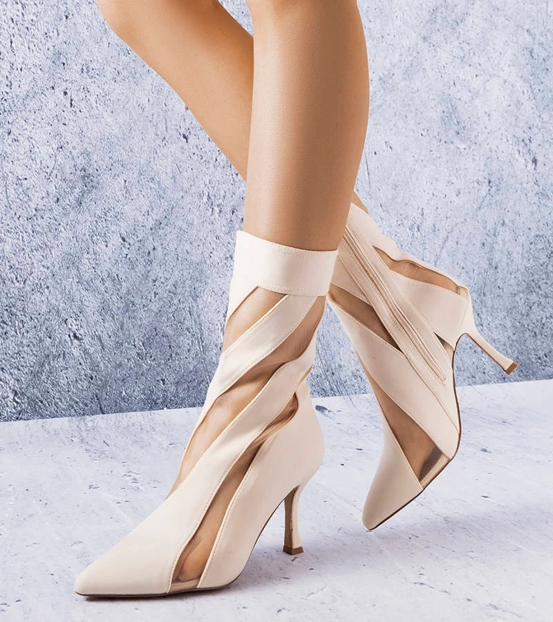 Béžové topánky s priehľadnými vložkami Jay