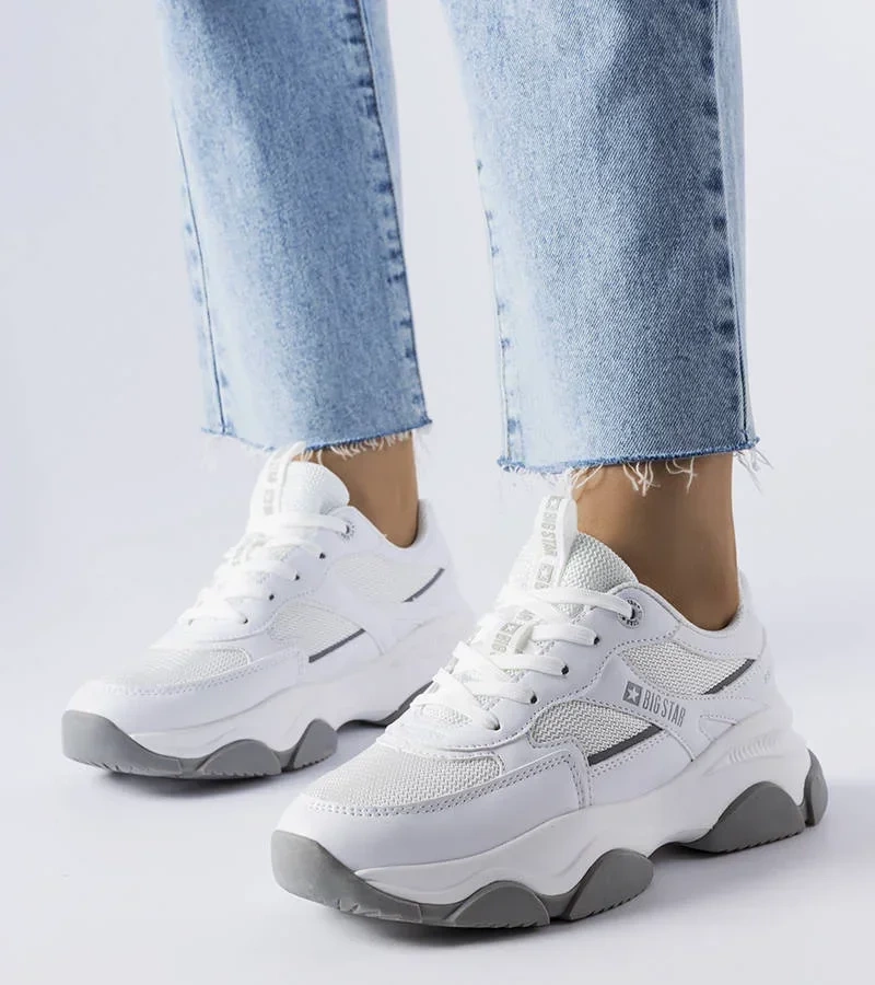 Bielo-sivé tenisky Big Star JJ274579