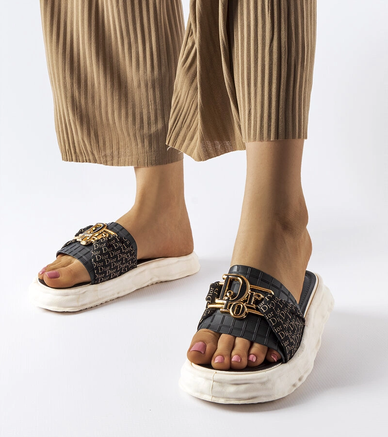 Čierne gumené žabky 986 BLACK