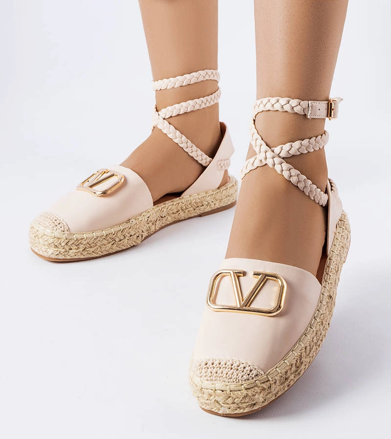 Béžové viazané espadrilky Rodič