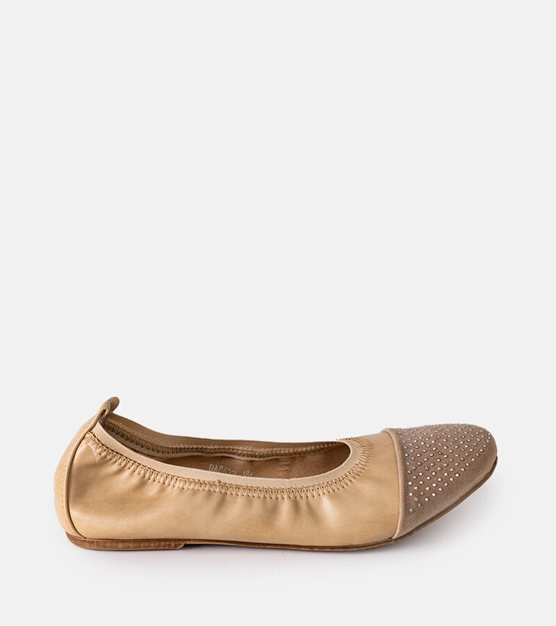 Bežové baleríny s kubíkmi značky Weendiza