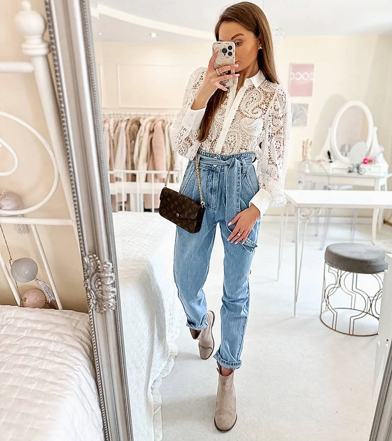 Modré vreckové džínsy Alexandre