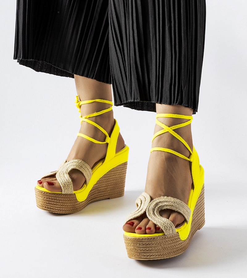 Žlté espadrilky na platformách HL20 YELLOW