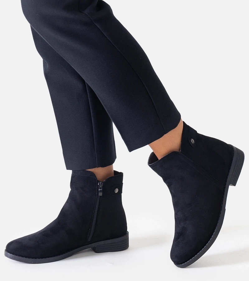 Čierne klasické boty z eko-velúru Pereia