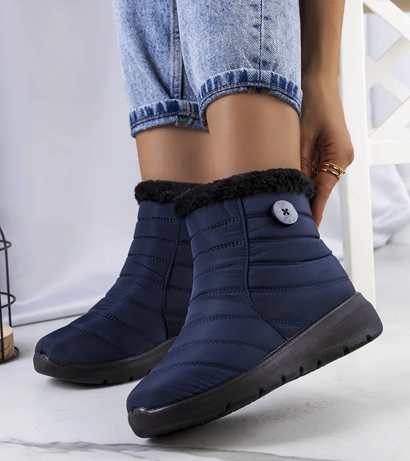 Tmavomodré prešívané snehové topánky Reign