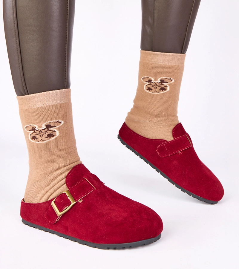 Bordové mule s ozdobnou prackou Atoria