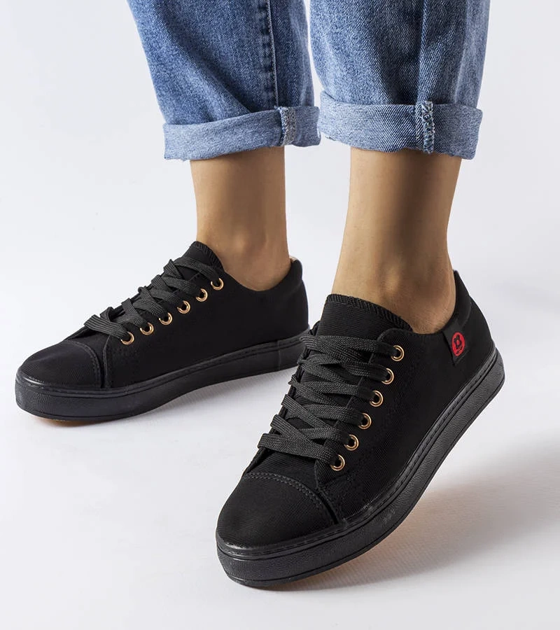 Čierne látkové tenisky Descoteaux