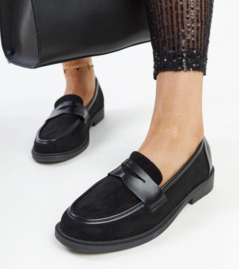Čierne semišové mokasíny Floretta