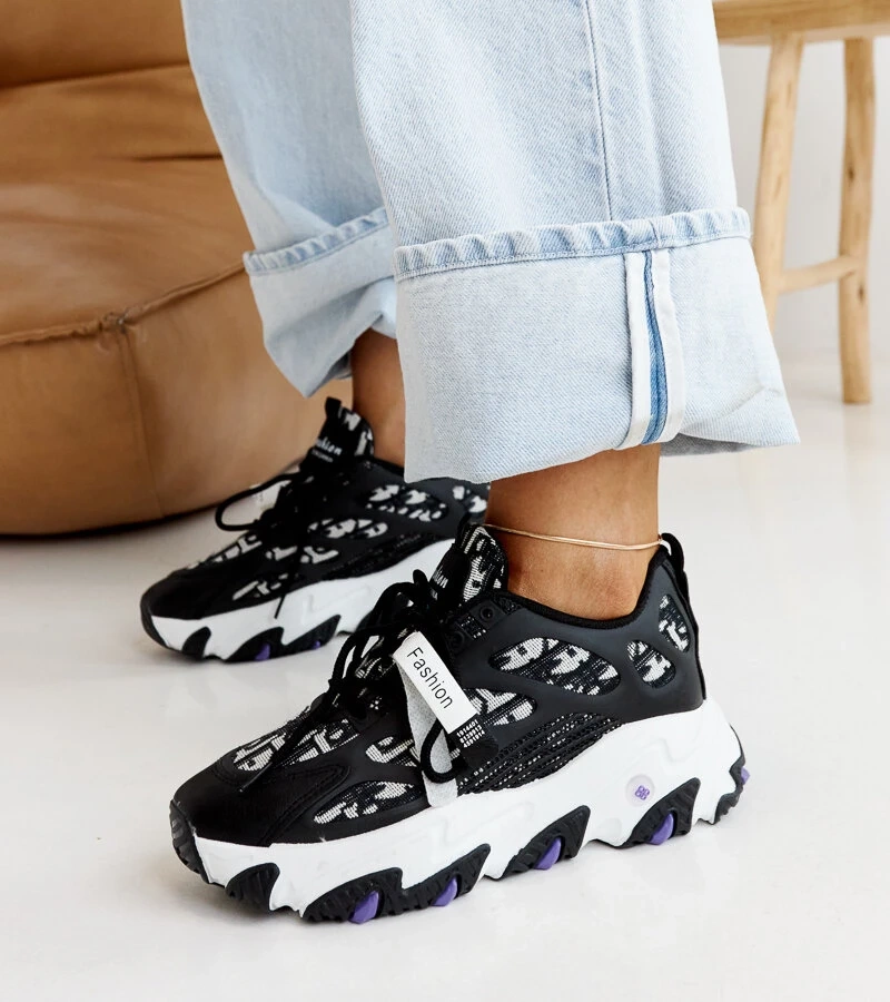 Čierne tenisky na hrubej podrážke Melsen