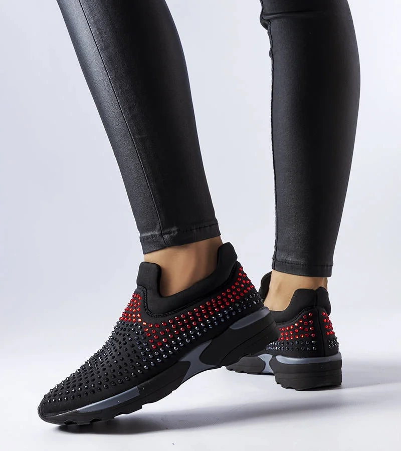 Čierne tenisky Berger zdobené zirkónmi