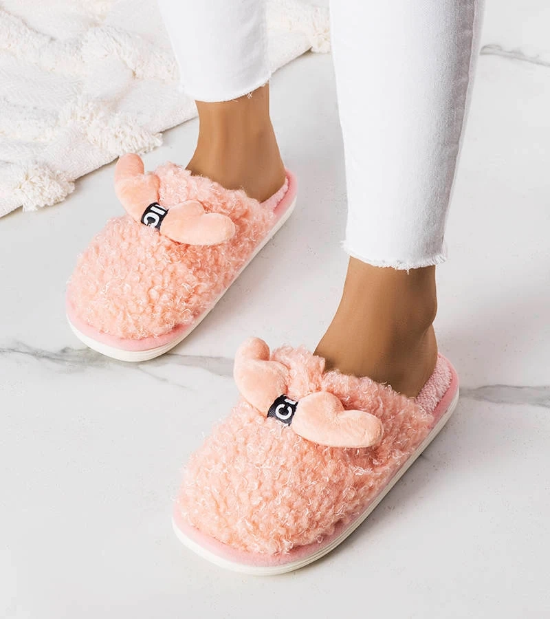 Ružové papuče z umelej kožušiny Rosny