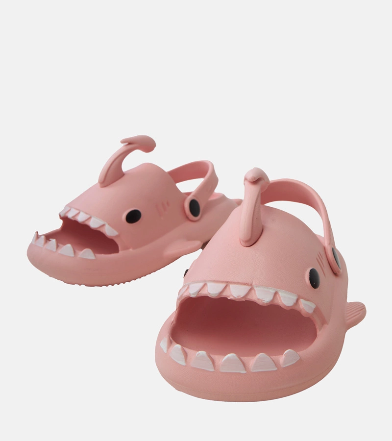 Ružové detské šľapky s motívom žraloka Tossi