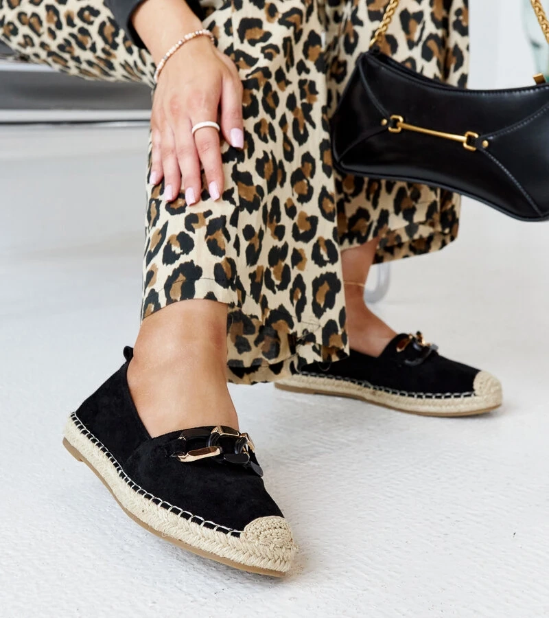 Čierne espadrilky s reťazou Radwana