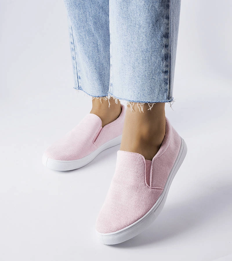 Ružové látkové tenisky slip-on značky Lajeunesse
