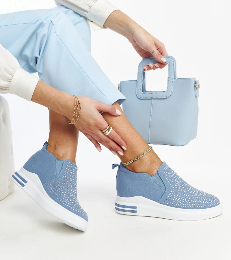 Modré tenisky na platforme Fossacesia