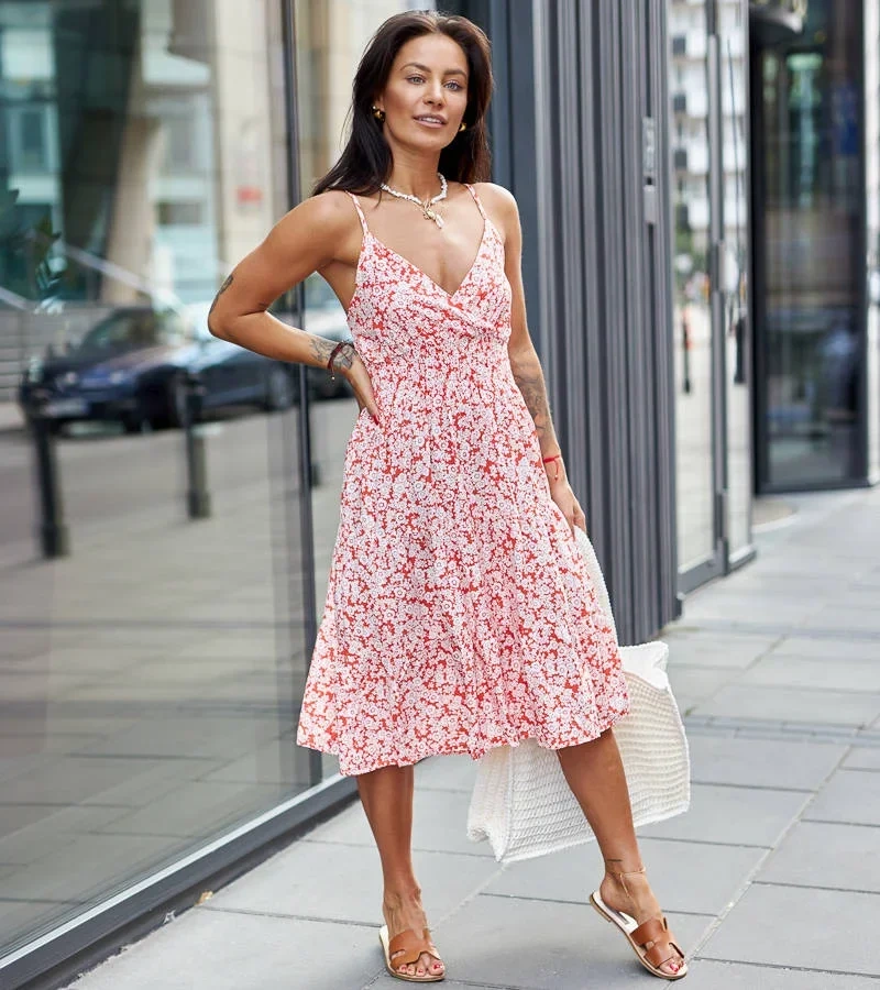 Pomarančové šaty na ramienkach Dafne