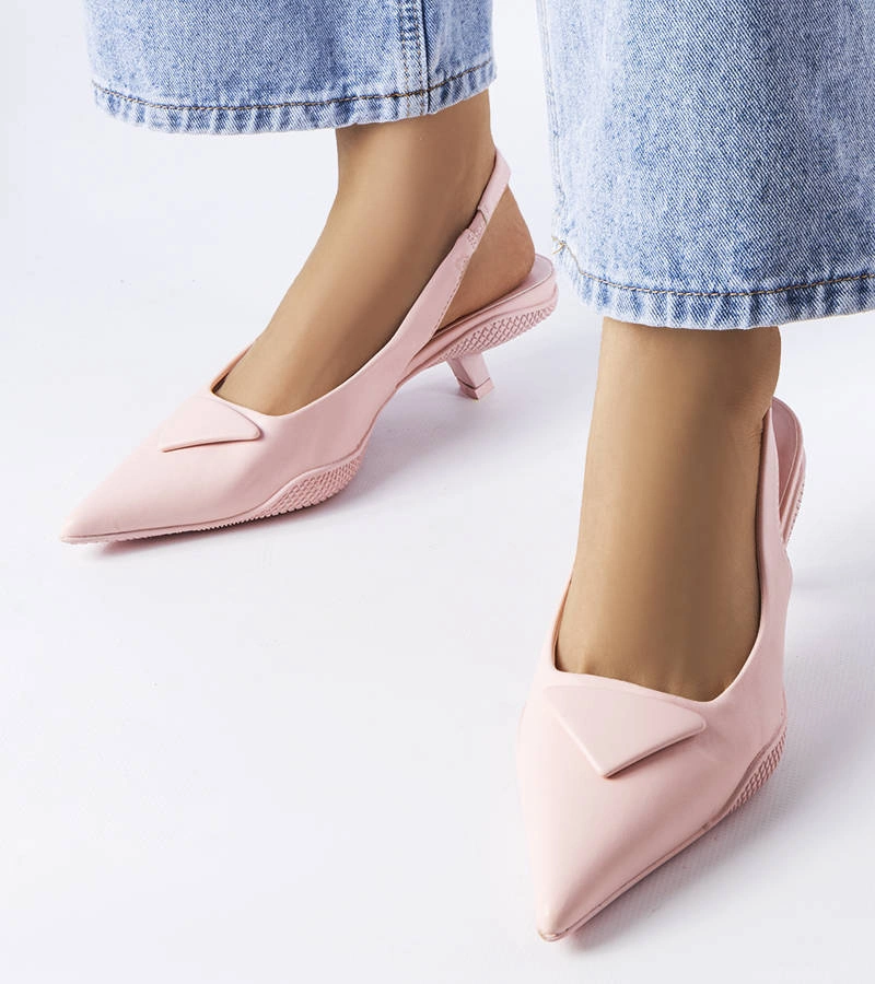 Ružové sandále na nízkom podpätku Gougeon