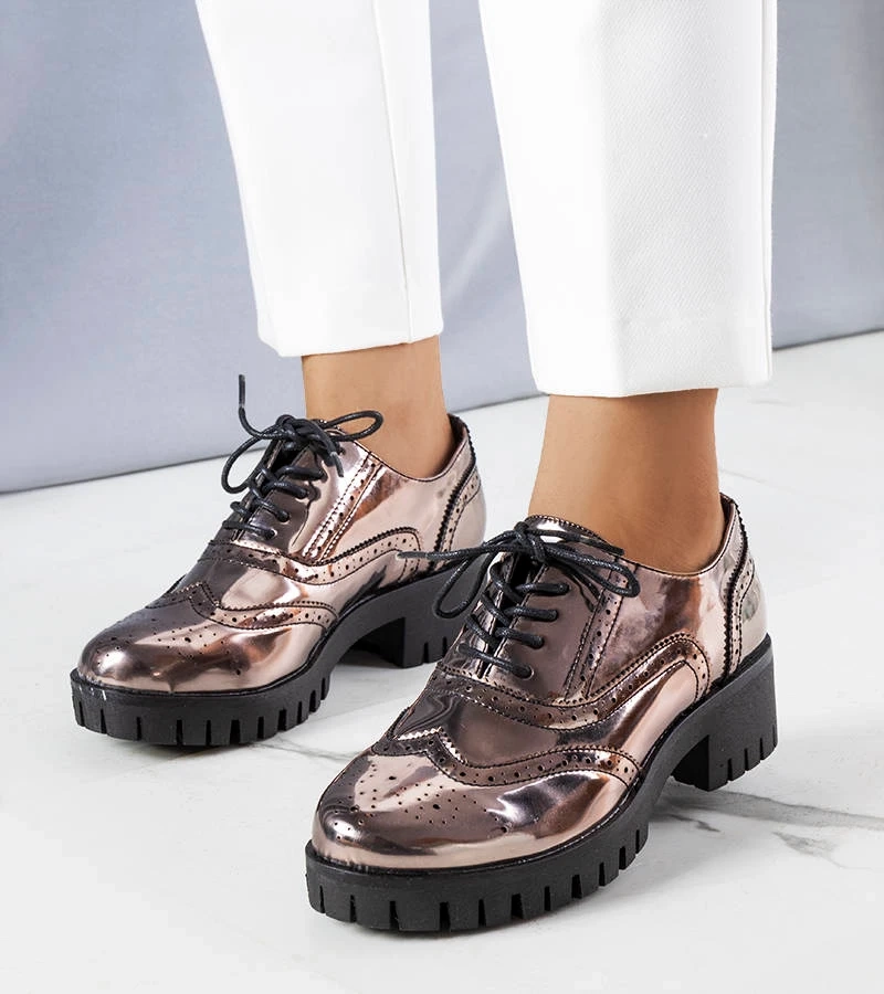 Kovové čierne poltopánky Myra