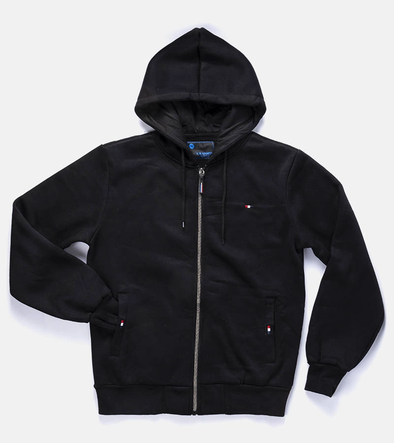 Čierna pánska mikina s kapucňou Guerin