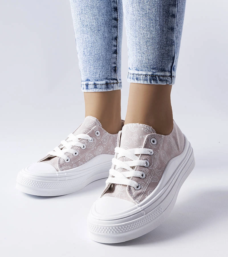 Šedé tenisky na platforme od značky Bélair