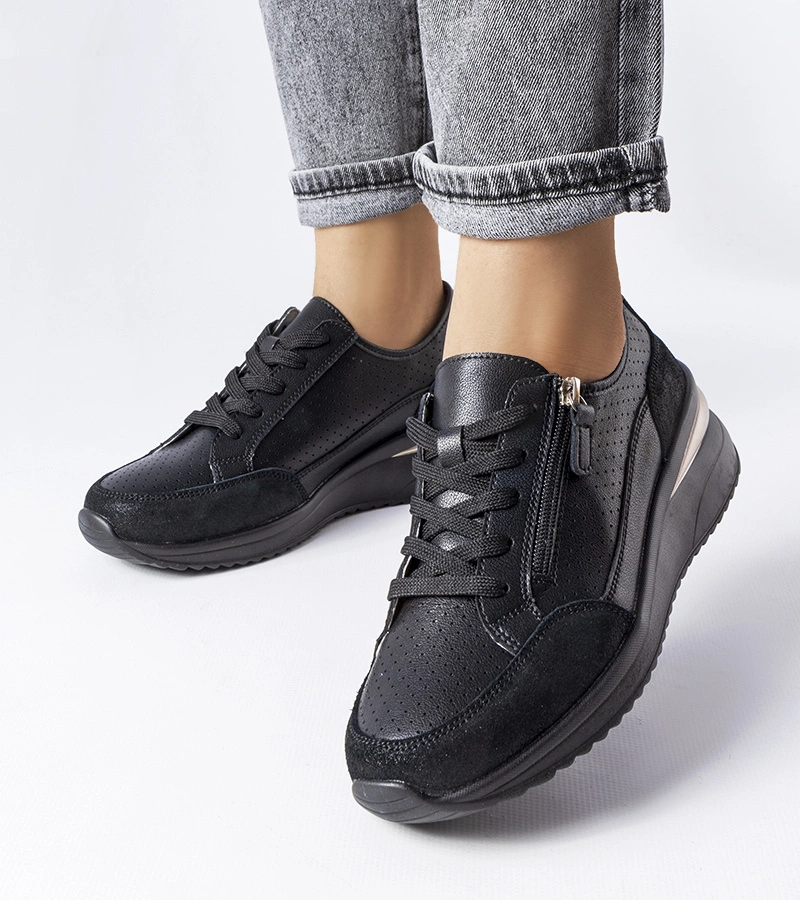 Čierne kožené poltopánky Fleur