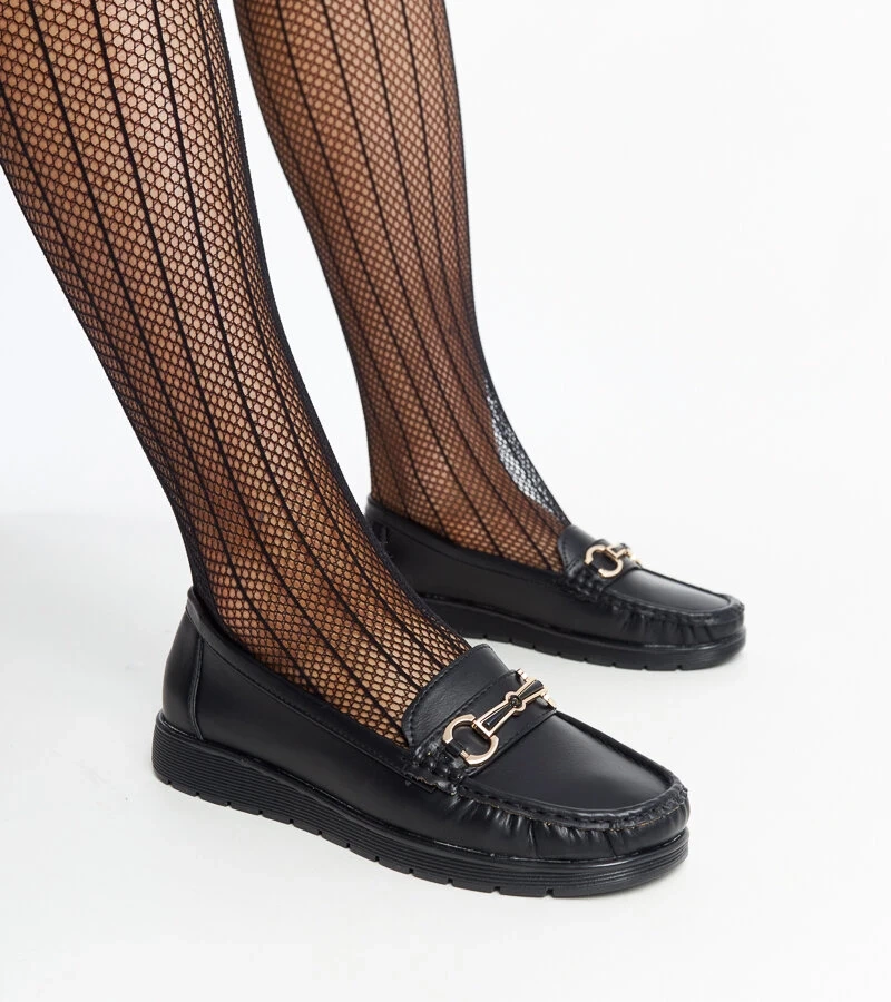 Čierne mokasíny s prackou Anisah