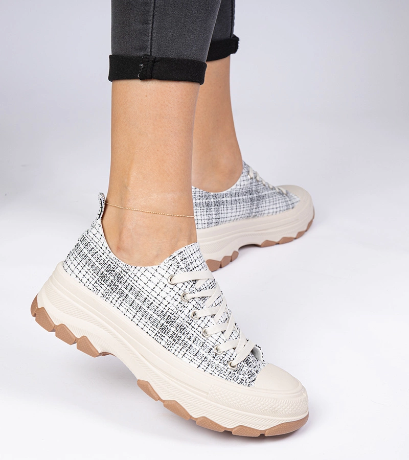 Čierno-biele tenisky na hrubej podrážke Salsana