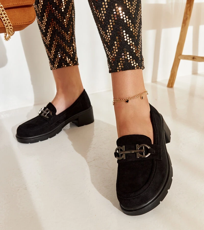 Čierne semišové mokasíny Tytti