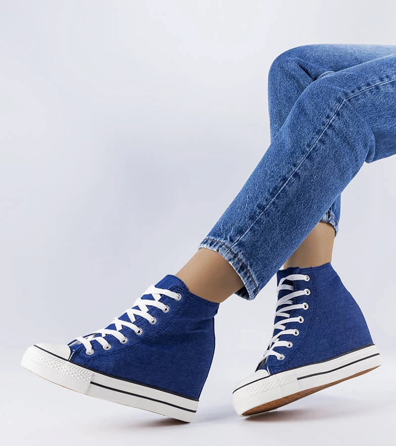 Džínsové tenisky s podpätkami Spaventa