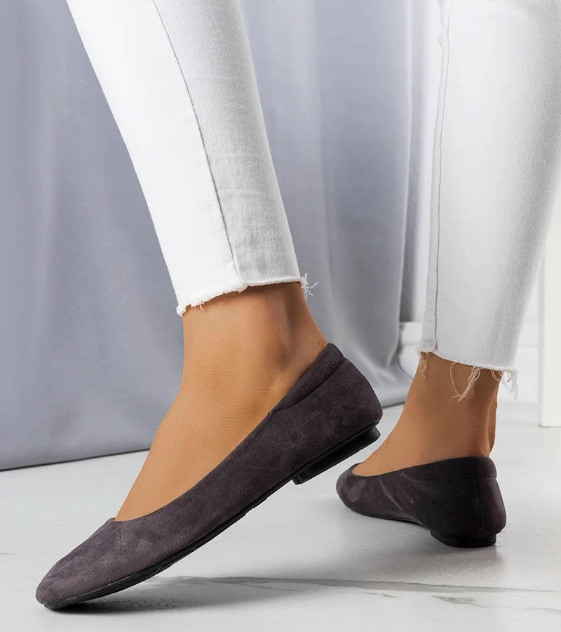 Balerínky Jules z eko-semišu šedej farby