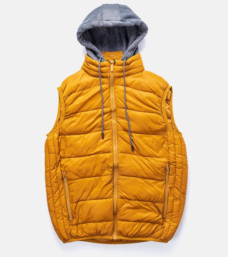 Pánska žltá vesta s kapucňou Avar