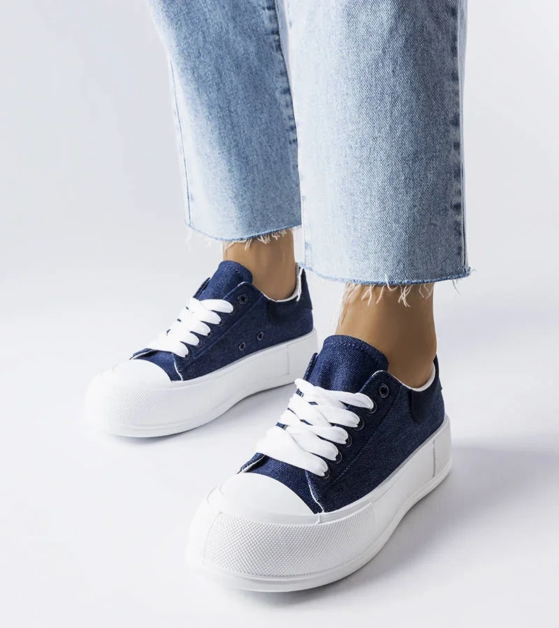 Tmavomodré tenisky na platforme Josseaume