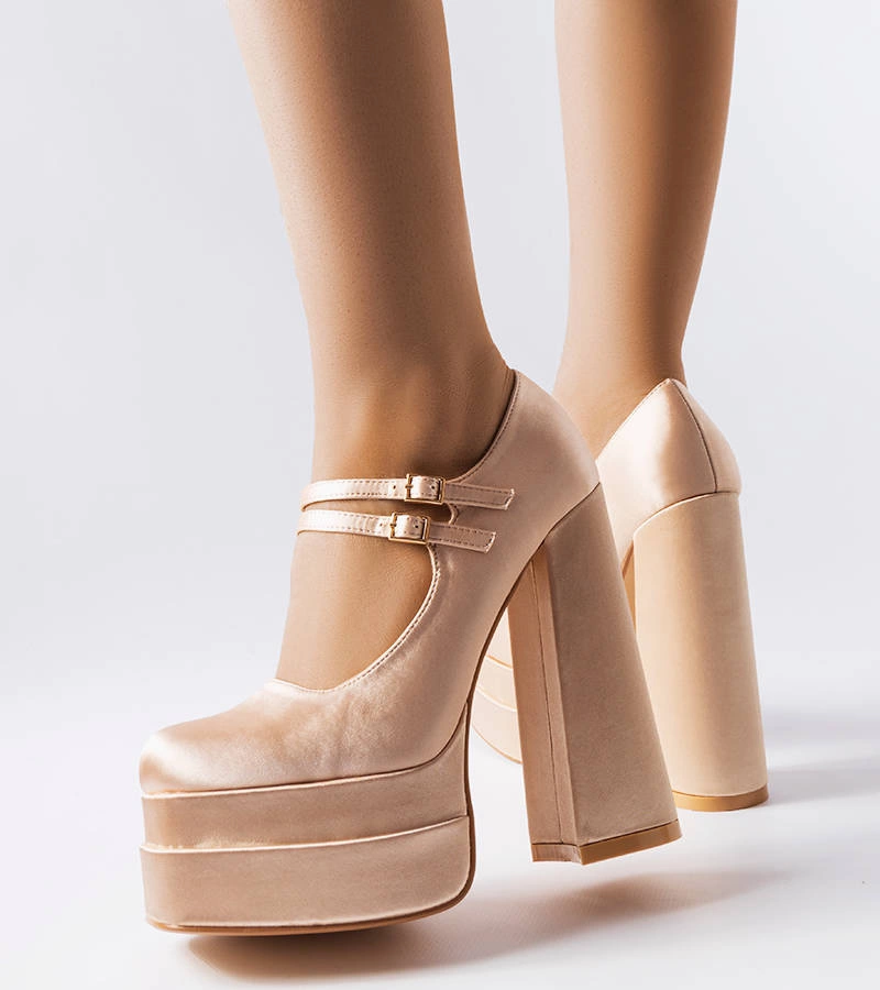 Svetloružové lodičky Gabriel na vysokom podpätku