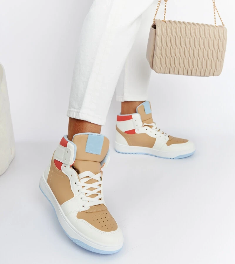 Bielo-béžové tenisky nad členok Eagan