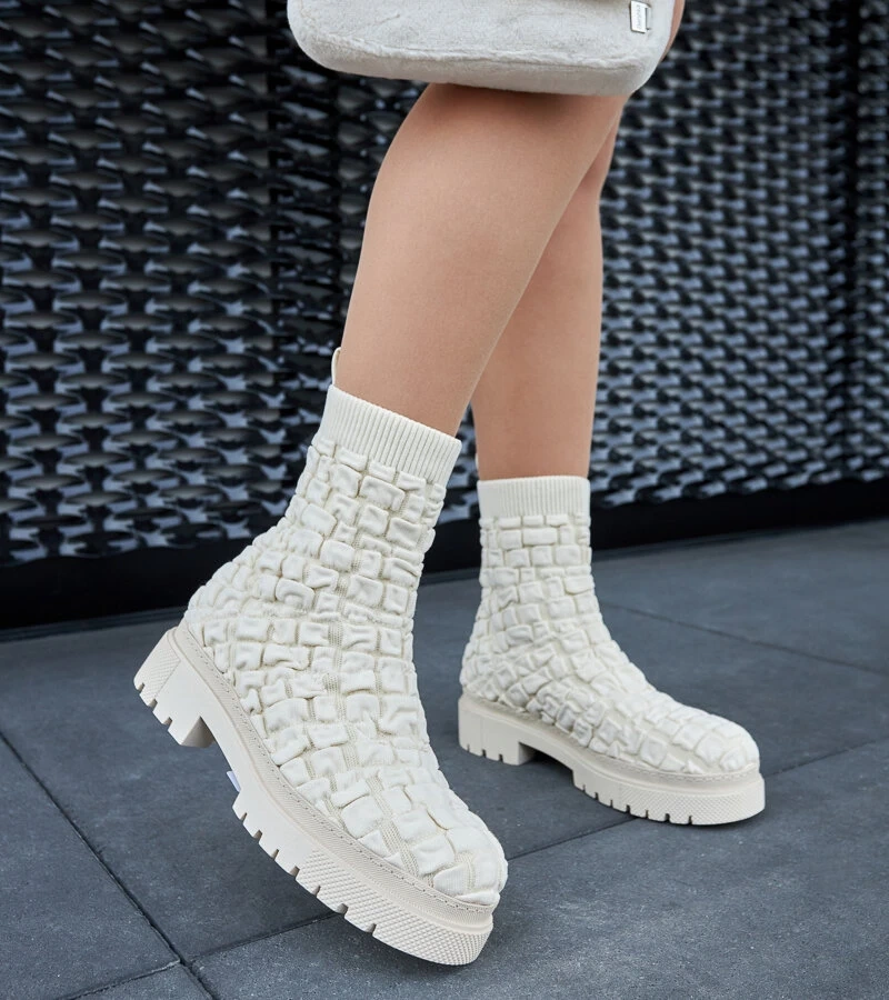 Beige členkové topánky s ponožkovým vrchom Arlington