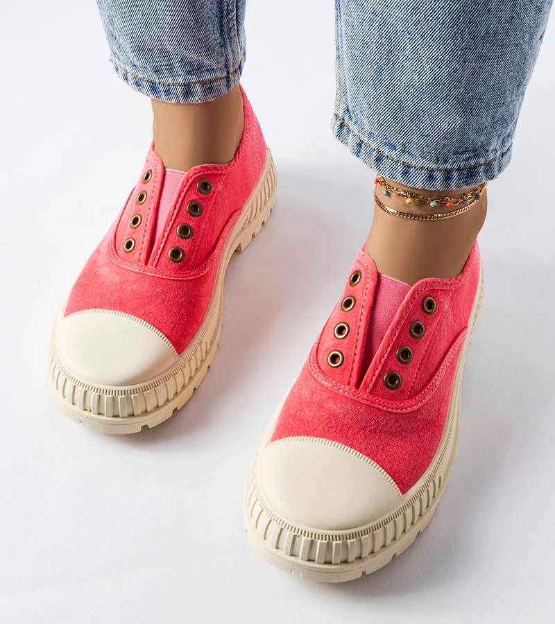 Tmavoružové tenisky s gumovou podrážkou Walton