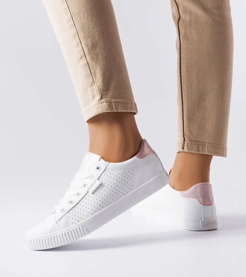 Biele perforované tenisky Big Star HH274073